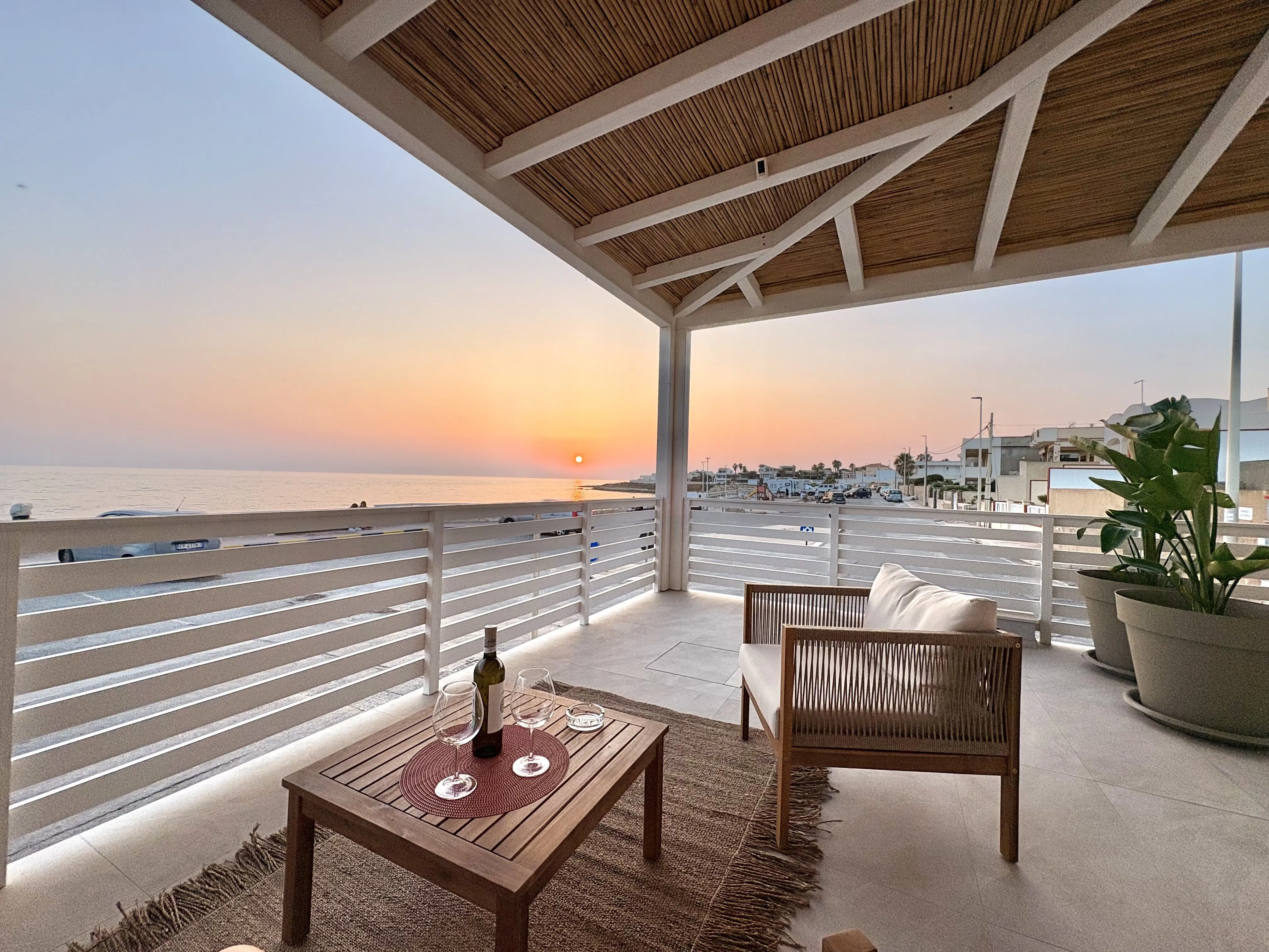 Sea front apartment terrace with Mediterranean view